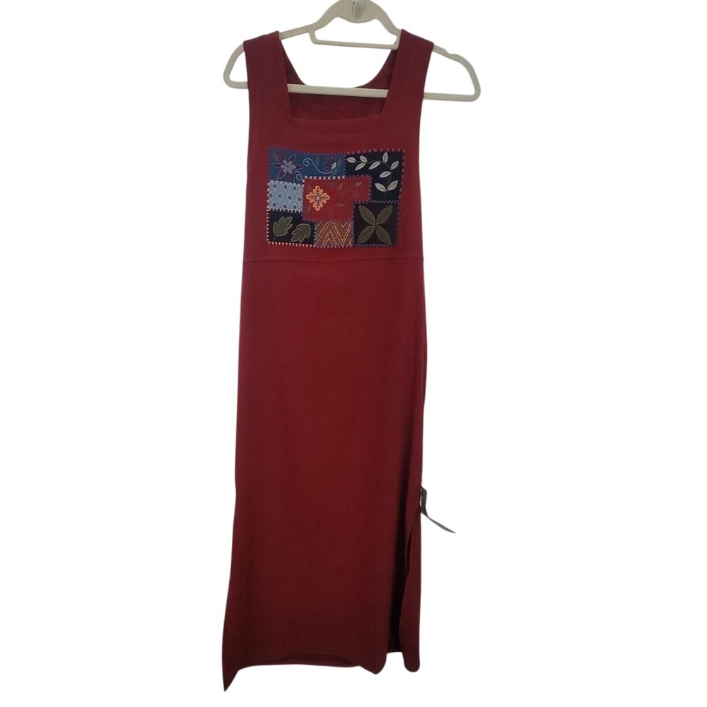 Amanda Smith Vintage Floral Patchwork  Dress SP Maxi Square Neck‎ Lagenlook Boho